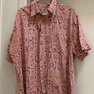 Cooke Street Honolulu Hawaiian Shirt XL Short Sleeve 100% Cotton Red RARE